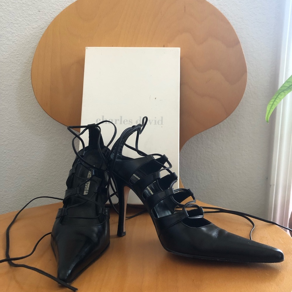 Wicked Lace-up Stilletos Made in Italy by Charles David Size 6